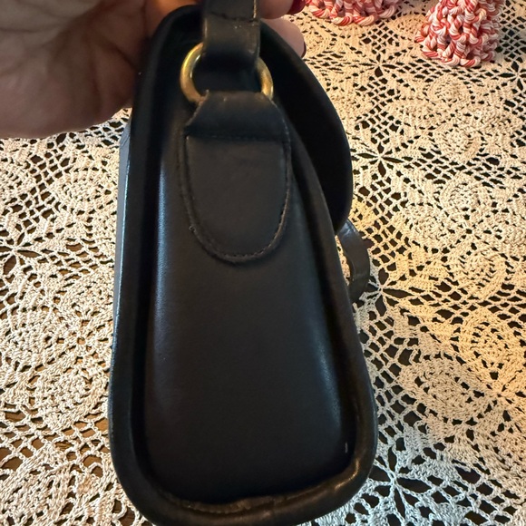 Coach Devon Black Leather Crossbody Bag with Gold Accents - Picture 4 of 7